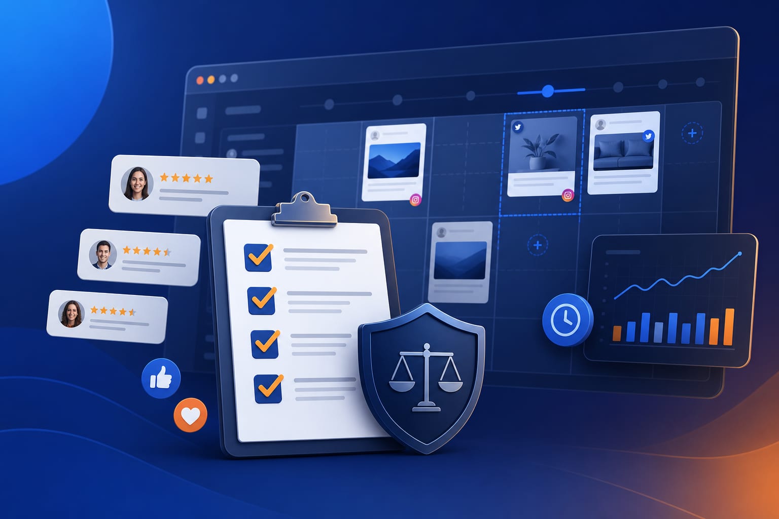 Checklist legal para usar testimonios y reseñas de clientes en publicaciones programadas en redes sociales