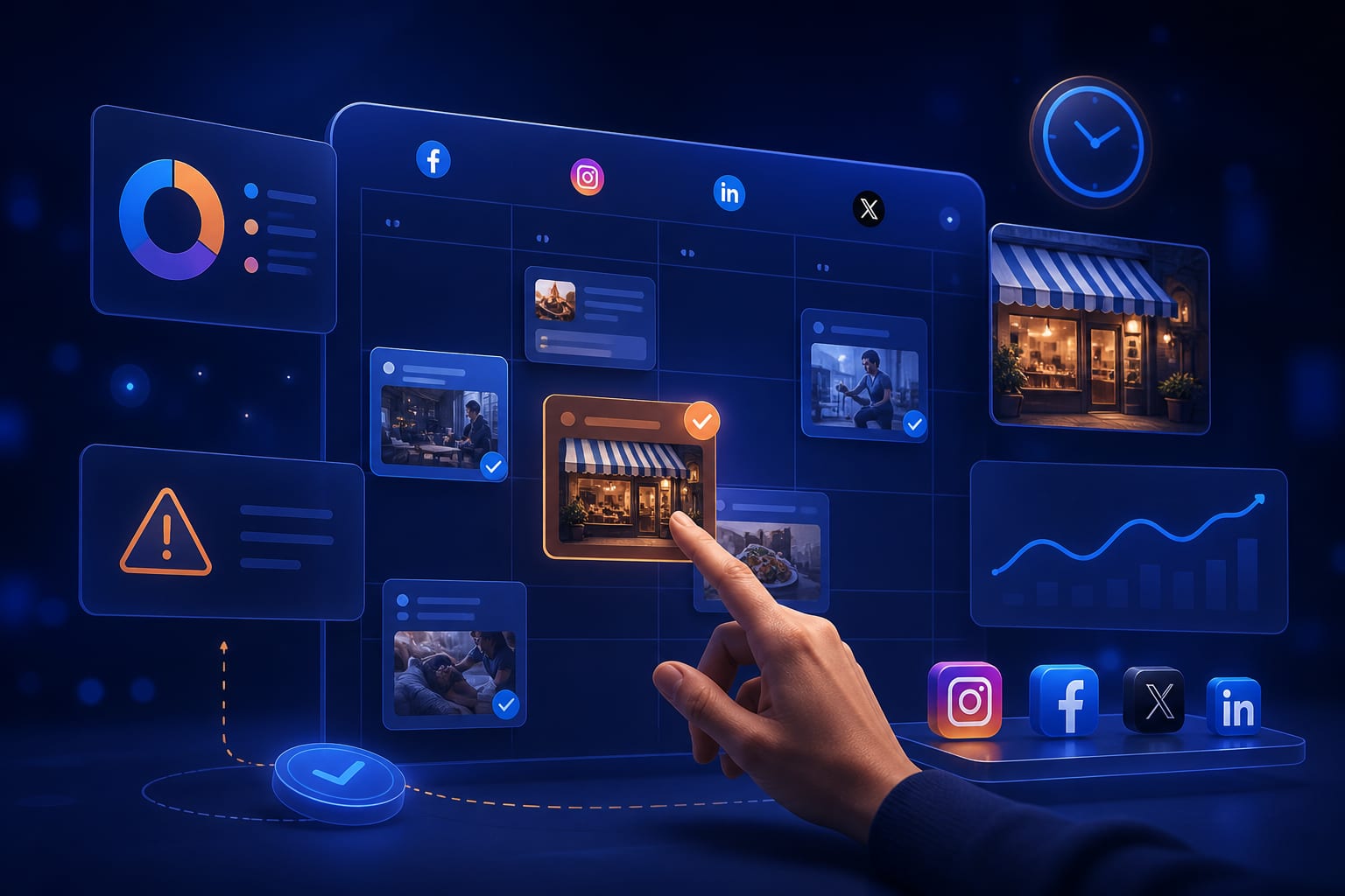 Calendario de publicaciones para promociones de servicios locales en redes sociales